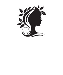 Woman Face Silhouette Design, isolated on a white background