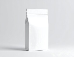 Plain white stand-up pouch, sealed top