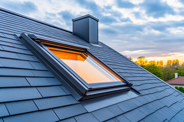 High view of roof window 