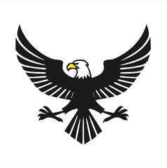 Majestic bald eagle wings spread wide soaring high