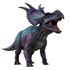 Fototapeta premium highly detailed predatory dinosaur growls isolated on transparent background