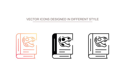 Dinosaur Book icon design with white background stock illustration