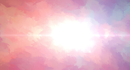 Pastel Pink and Purple Abstract Watercolor Background with Bright Center Light Flare
