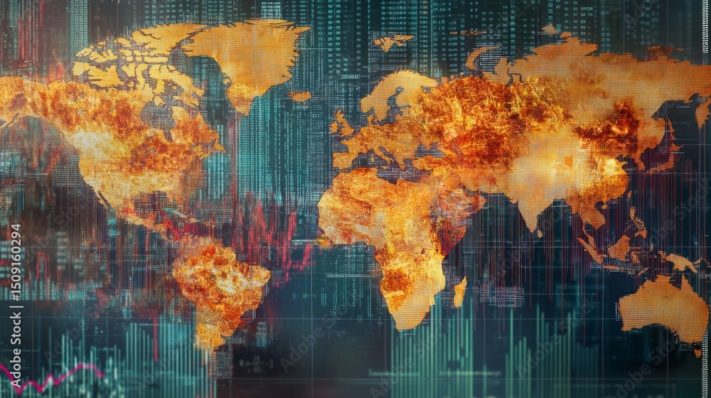 Poster analyzing the global impact of intern programs a digital world map visualization of effects on emplo