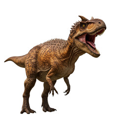 Fototapeta premium highly detailed predatory dinosaur growls isolated on transparent background