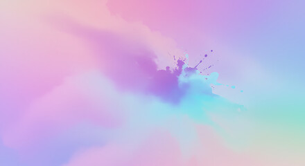 Pastel Color Splash Background Abstract Soft Pink Purple and Blue Gradient with Paint Splatter