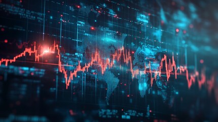 Plummeting stock values impacting financial markets global overview chart analysis digital environment economic downturn