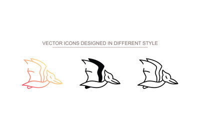 Pterodactyl icon design with white background stock illustration
