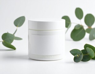 Luxury bath salt container mockup with minimal label on a white background