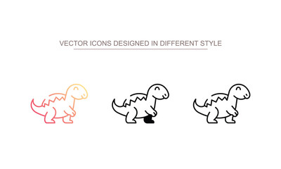 Dinosaur icon design with white background stock illustration