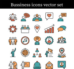 Bussiness icons set vector