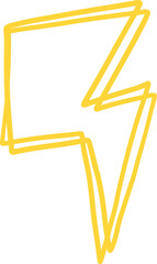 Yellow Hand Drawn Lightning Bolt