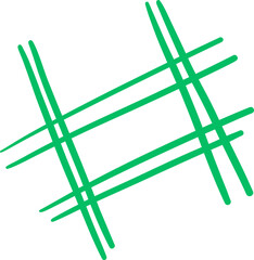 Green Hand Drawn Hashtag Symbol
