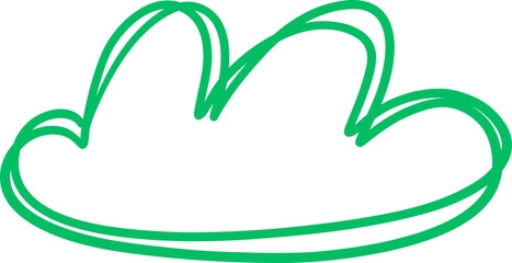 Green Hand Drawn Cloud Shape