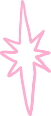 Pink Hand Drawn Burst Star Shape