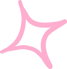 Pink Hand Drawn Hollow Diamond Sparkle