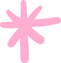 Fototapeta premium Pink Hand Drawn Six Point Star