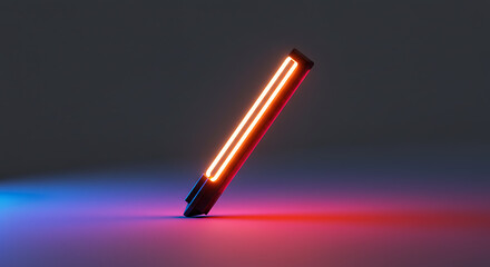 Futuristic Neon Slash Glowing Orange Lines on Dark Background