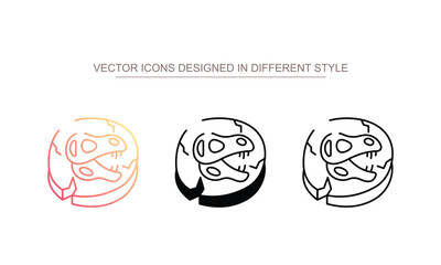 Dinosaur Fossils icon design with white background stock illustration