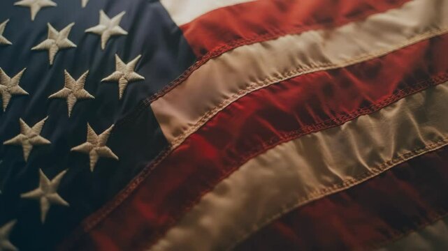 American Flag Featuring Stripes and Stars in a Close-Up View