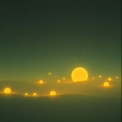 abstract yellow lanterns