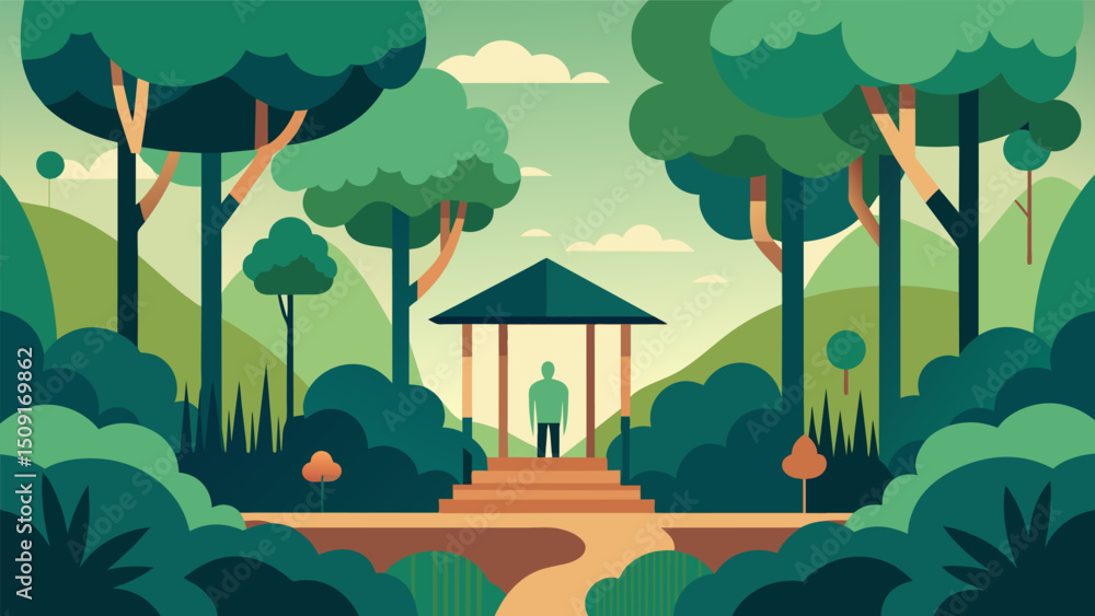 Poster a data sanctuary where the trees provide shelter and insight to those who seek to understand their m