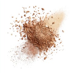 Cosmetic Bronzer Powder on White Background for Makeup Application