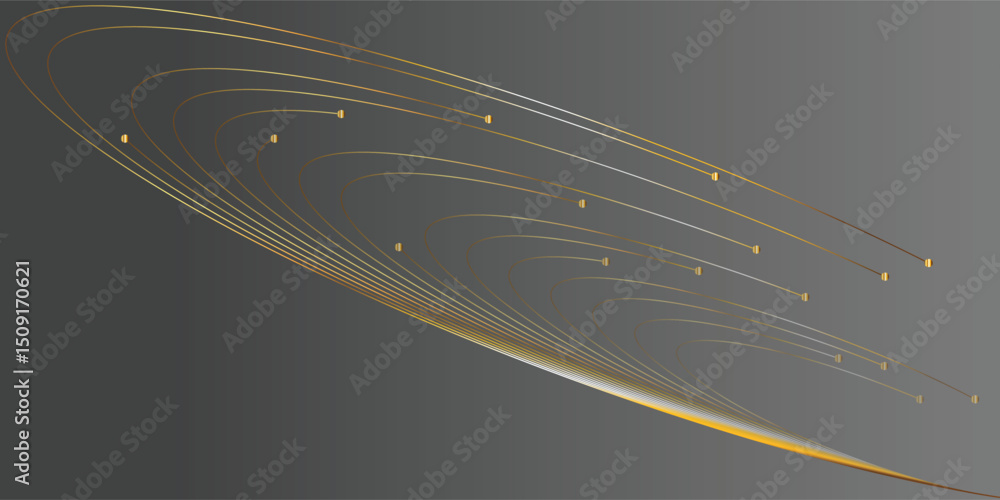 Fototapete abstract gold lines on a gray background. this modern abstract design features a dynamic arrangement