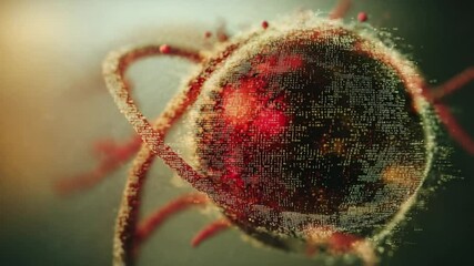 Abstract depiction of a virus in a digital environment - Powered by Adobe