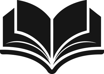 Open book icon with flat pages for education, reading apps, or digital libraries

