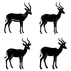 Antelope Silhouette vector illustration
