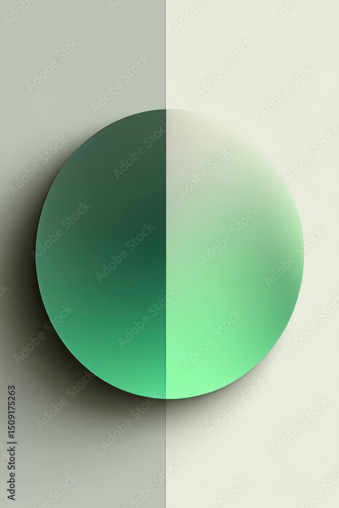 Aufkleber modern abstract green design featuring overlapping circular shapes
