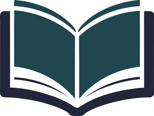 Classic open pages book icon in vector style for study, literature, or library use
