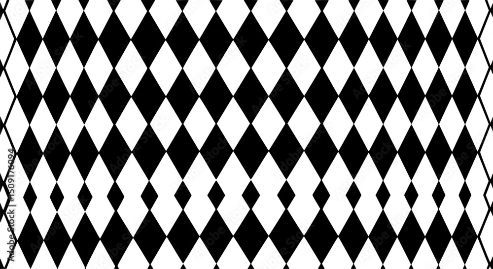 Poster vector set of a seamless black and white rhombus diamond pattern arranged in a horizontal grid. the 