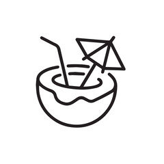A simple line drawing of a Coconut Drink