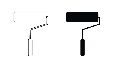 Paint roller vector icon. Painting and Home Renovation tools icon. Color brush. Wall paint brush vector icon.