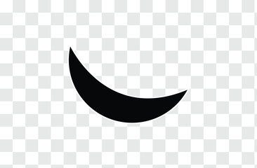 Black Half moon icon. crescent moon icon vector. Simple crescent moon vector icon with transparent background. Simple and editable basic moon icons. Modern icon vector illustration. Eps file 74.