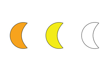 Crescent moon set vector symbol icon design. Half moon icon Symbol collection. Moon icon vector sign illustration design. crescent moon icon set isolated on white background. Eps file 75.