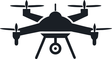 Vector drone flying icon for delivery, technology, or modern surveillance concepts