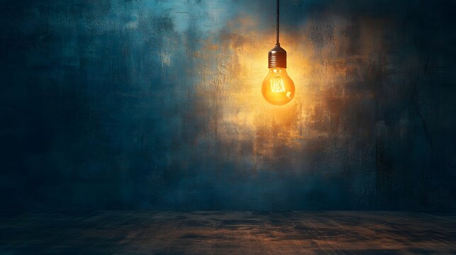 Illuminated vintage light bulb in a dimly lit room. - Powered by Adobe
