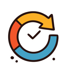 Circular process infographic illustration representing cycle, workflow and completion