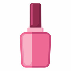 Pink nail polish icon on white background.