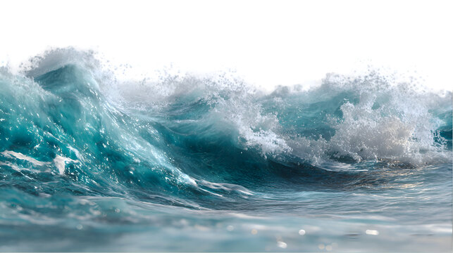 Ocean wave crashing turquoise water foam whitecaps
