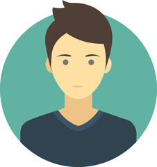 Male avatar icon used for user profile sections, contact lists, and employee directory apps
