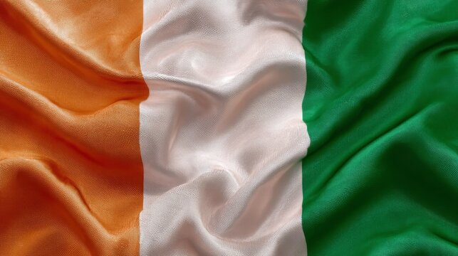 Celebration of Cote d'Ivoire independence day with the flag displayed prominently against a textured background - Powered by Adobe