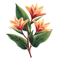 Exquisite Tropical Flower Design Floral Icon for Natural Concepts
