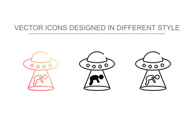 Ufo Kidnapping icon design with white background stock illustration