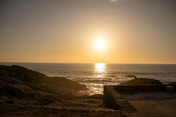 Wild coastal cliffs by the Muxía Lighthouse, A Coruña, Galicia, Spain. Known for fierce storms...