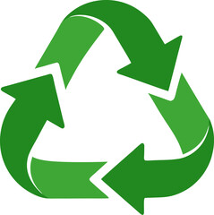 Green recycle arrows loop icon for environmental care, reuse, and earth-friendly messages