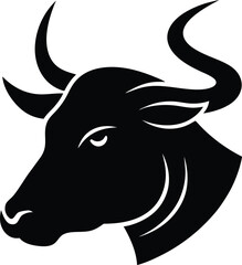 Smooth cattle head silhouette in vector | minimal and clean animal profile icon
